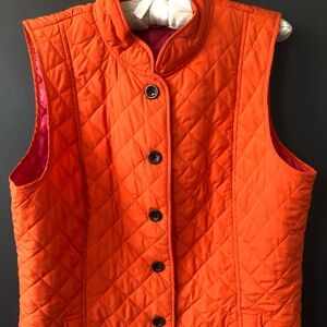 J Jill orange quilted vest Large